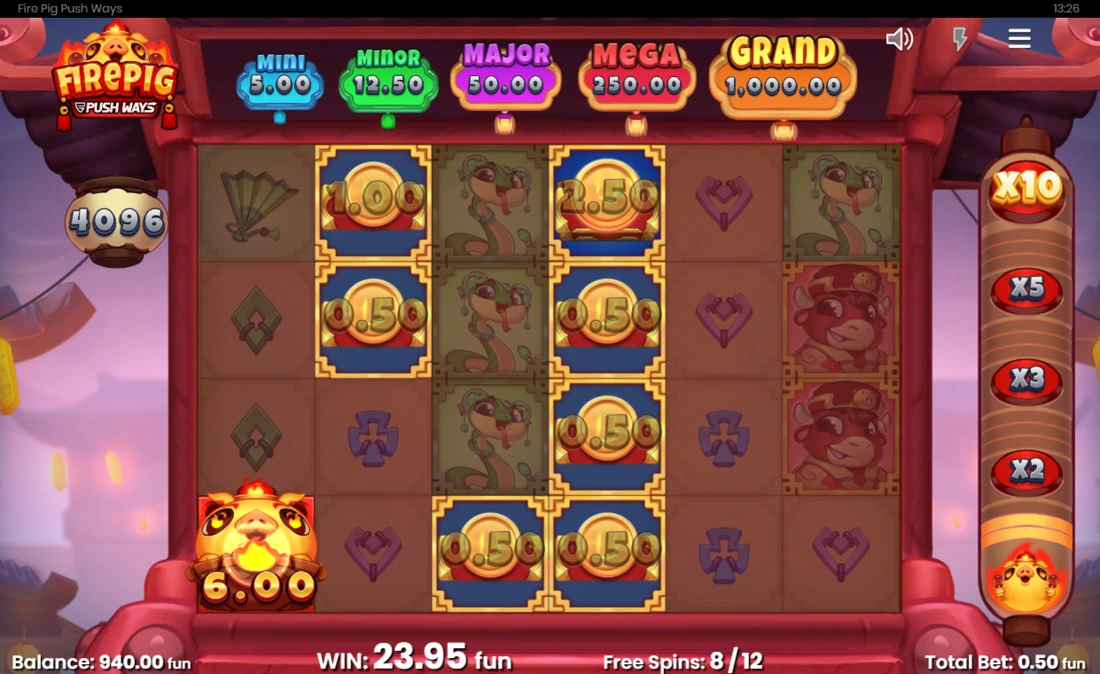 Fire Pig Push Ways Free Spins